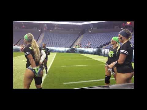 Lingerie Football League Player Digs A Wedgie Out. Teammate Side Eyes Her 😂