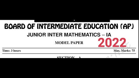 AP Jr.Intermediate MATHS 1A model question paper 2022 with important questions|| Maths 1A paper||