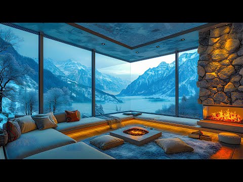 Winter Jazz In A Cozy Apartment Space -  Smooth Jazz Music With Relaxing Fireplace's Sounds