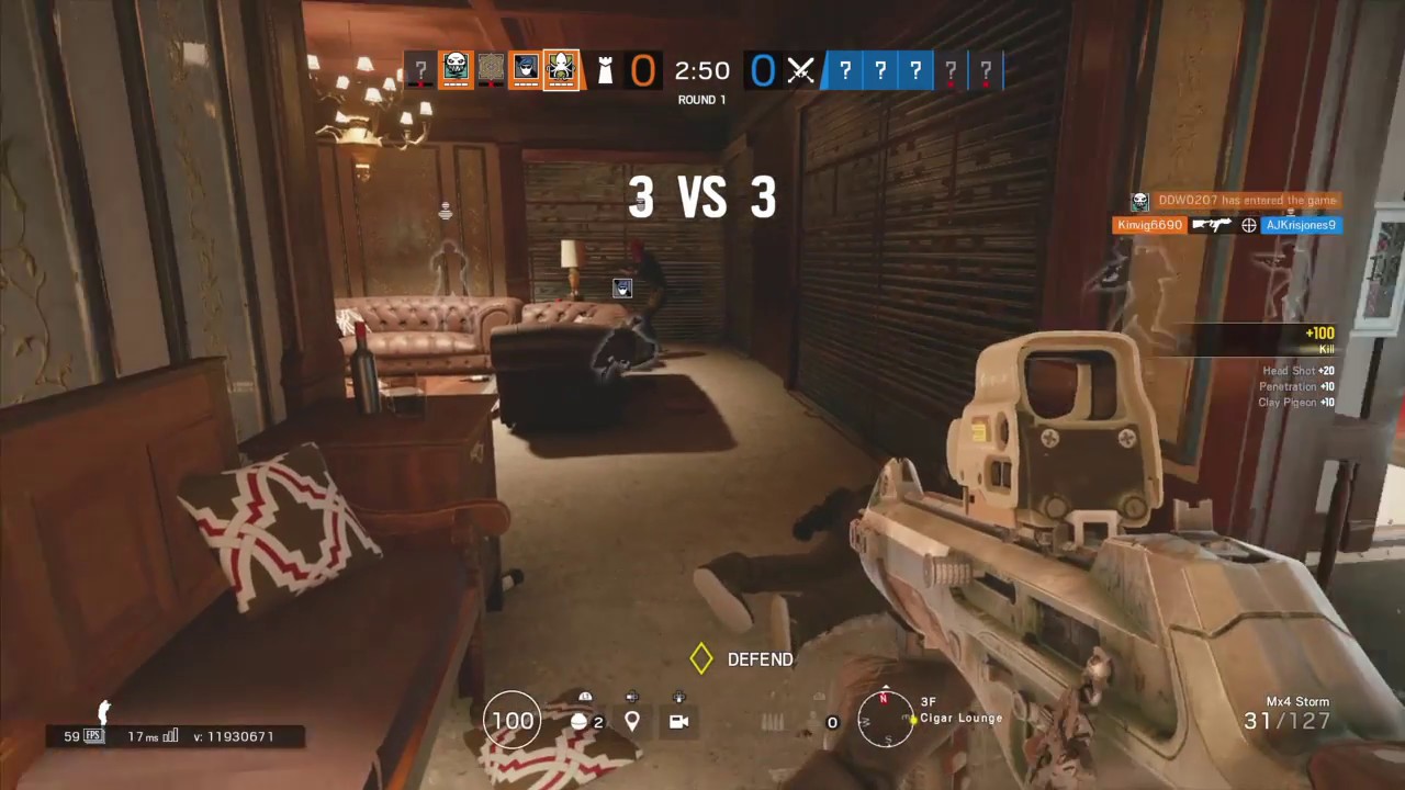 Rainbow Six Siege. Alibi ace clutch on Kafe. Ep.19