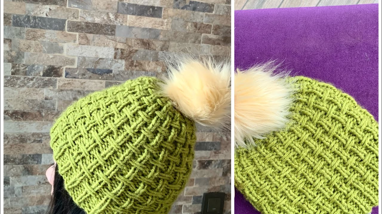 Şişle Hasır Örgü Bere / Basketweave Hat
