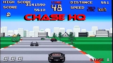 Chase HQ playing (badly) on the Amiga
