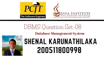 Question Set 08 | Database Management System | Java Institute | Shenal Karunathilake