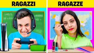 RAGAZZI VS RAGAZZE A SCUOLA! 👦👧 Maschi vs Femmine Back to School su Cap e Kazu
