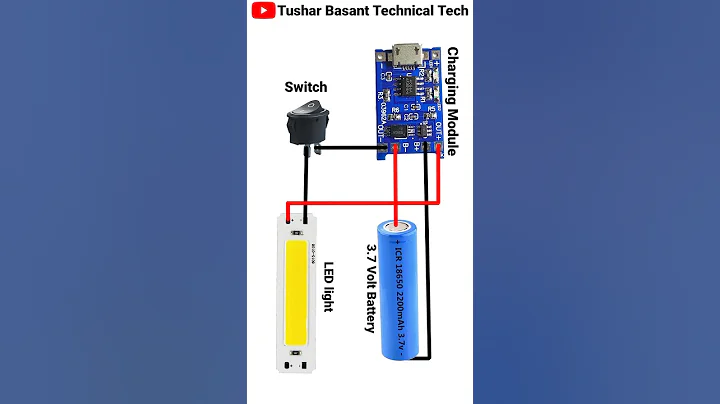 Rechargeable Torch LED light Connection DIY Project #shorts