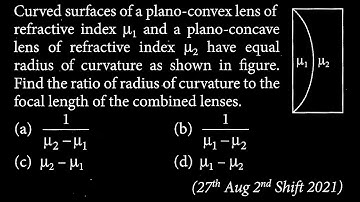 Curved surfaces of a plano-convex lens of refractive index mu_{1} and a  OP DTS 14 Q9