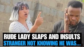 Rude Lady Slaps and insults stranger not knowing he was | Brightmarn Studios