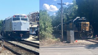 CSX L004 Mini Chase + MBTA Framingham Extra picking up F40PH-4C #1006 with Hilarious Radio Chatter