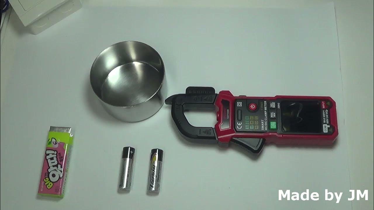 How to make a fire with battery and gum wrapper (DC Current measured