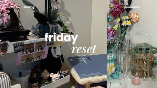 friday reset | cleaning my room, changing the bed sheets