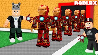 İkimizde Güçlüyüz!! Demir Adam Fabrikası Kurduk  Panda ile Roblox 2 Player Super Hero Tycoon