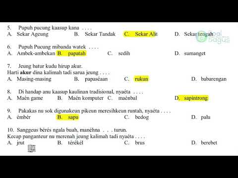 Contoh Soal Bahasa Sunda Kls5 Ngenaan Kajadian  Materi Soal