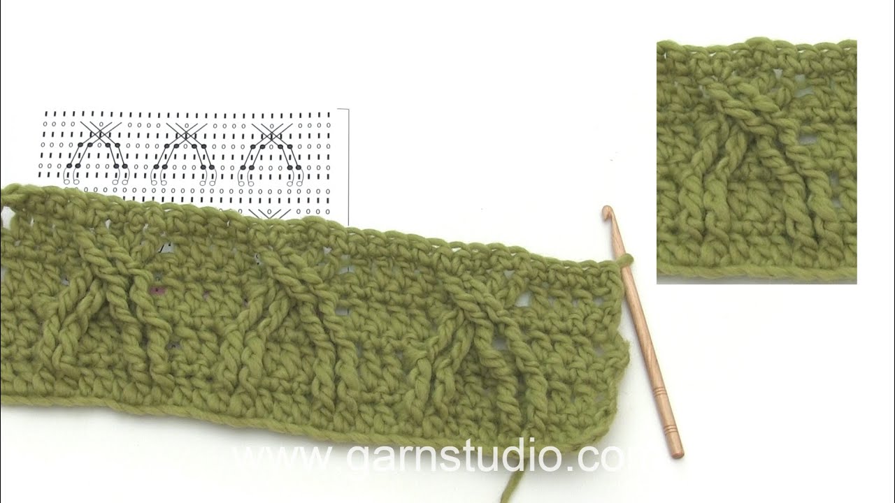 heckling hare How to crochet relief stitches in SQUARE 2 in DROPS 203-1