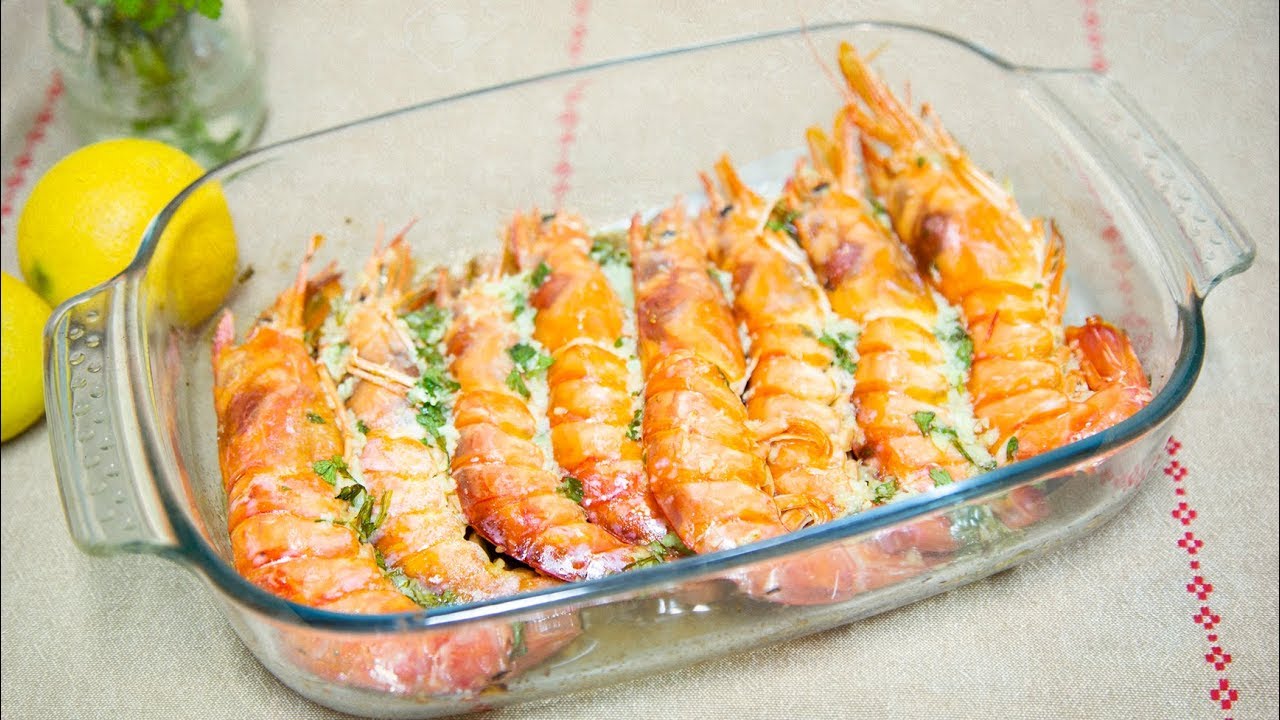 GAMBONES AL HORNO con AJO Y PEREJIL