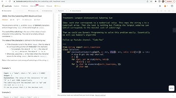 leetcode 2606. Find the Substring With Maximum Cost -  largest subarray sum,  DP or Kadane