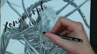Xenomorph Alien Timelapse Pencil Drawing