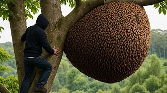 Fearless Tree Climbing to Hunt Wild Beehives – Extreme Highlights Compilation