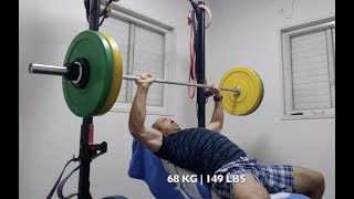 Incline Barbell Bench Press - 68 KG x 8 reps - NEW PR Resimi