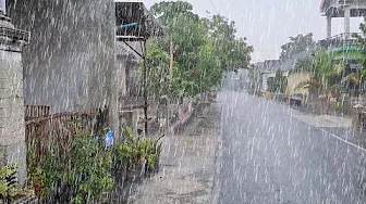 WALK IN THE HEAVY RAIN AND STRONG WINDS ON MY RURAL VILLAGE LIFE | ASMR RAIN | RAIN SOUND