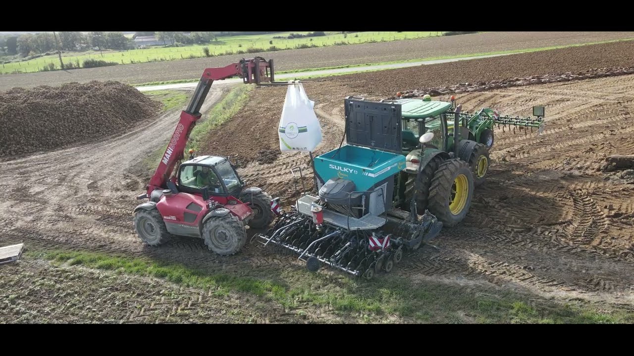 Semis des blés - Sulky Progress P100 - Labour John Deere 7820