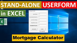 Excel Standalone Form (Mortgage Calculator) screenshot 3