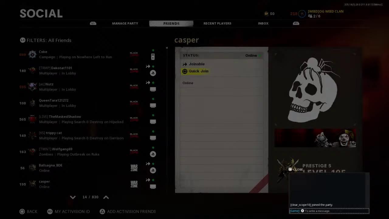 COLD WAR CLAN TRYOUTS