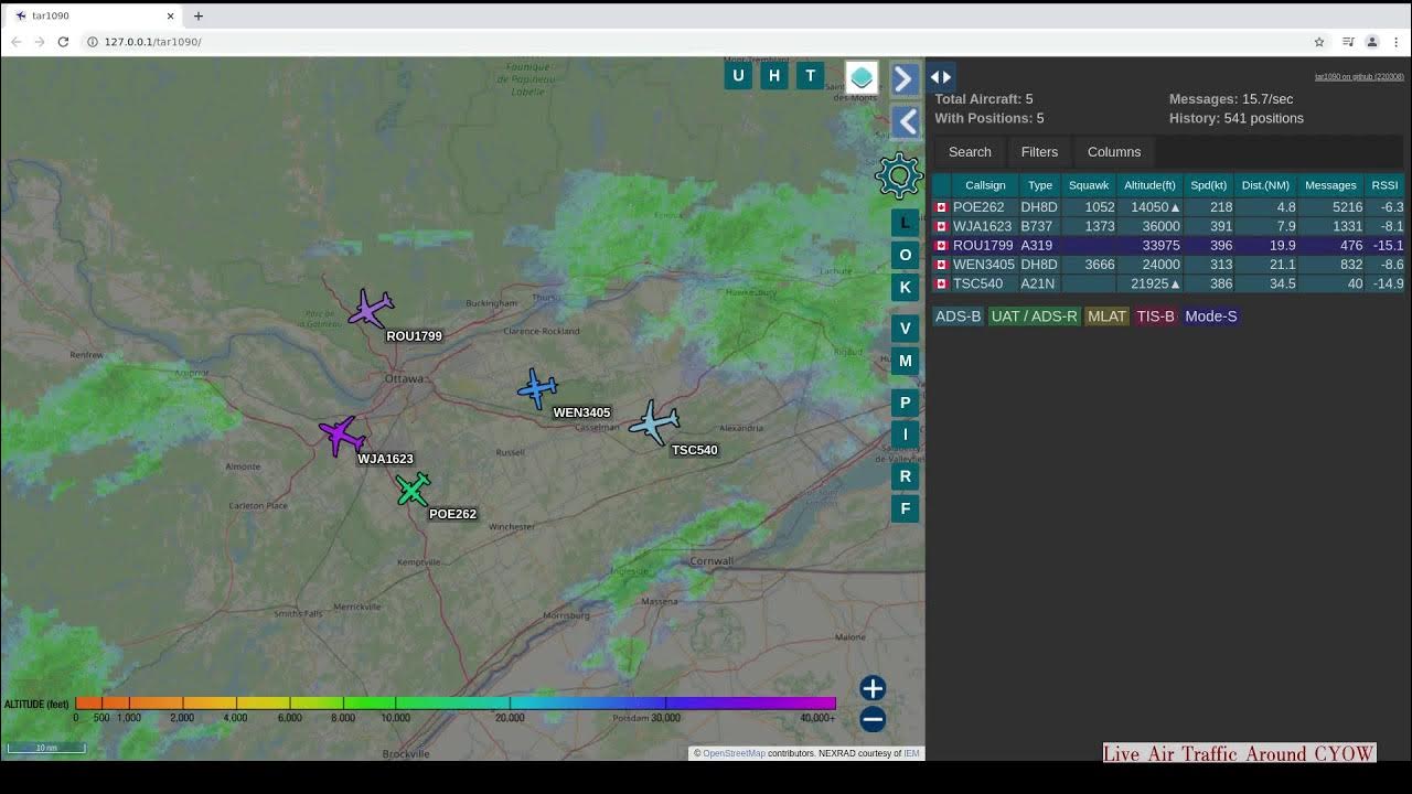 Live Air Traffic Stream around Ottawa (CYOW) YouTube