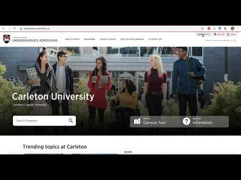 Part 1: International Undergraduate Application – Setting up your profile in Carleton 360