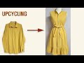 DIY  안입는 셔츠로 쉽게 원피스 만들기 /Upcycling  Shirt/셔츠 리폼/치마/남방/Making easily Dress/skirt/Refashion