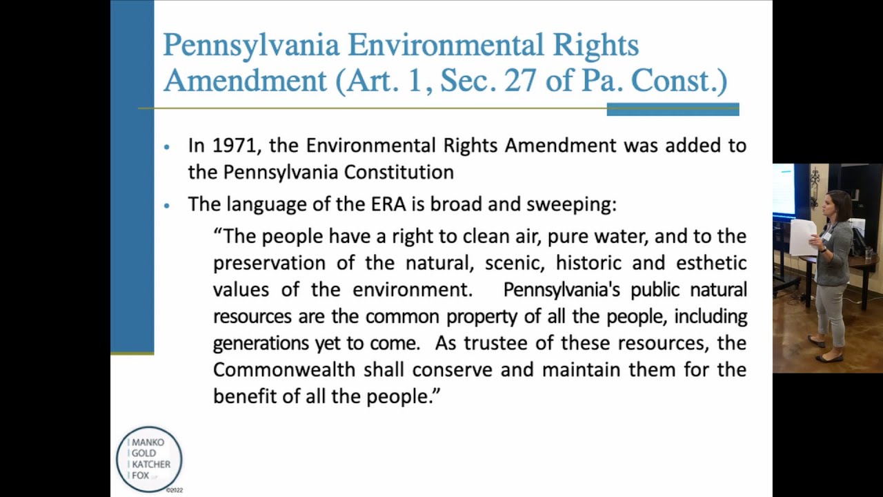 Pennsylvania's Environmental Rights Amendment – How It Can Affect Oil & Gas