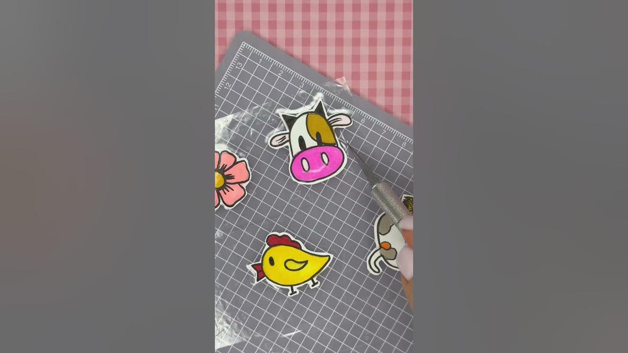 How to make cute stickers at home | tutorial 🐈 #shorts - YouTube