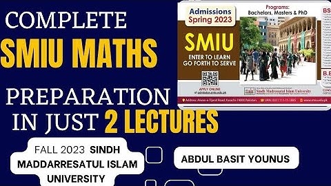 SMIU Math Preparation in Just 2 Lectures | Comprehensive Guide for #smiu Math with AbdulBasit|