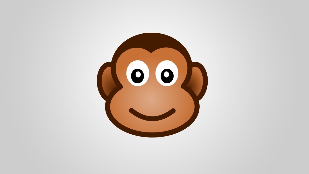 Draw Cartoon Monkey Face In Inkscape Youtube