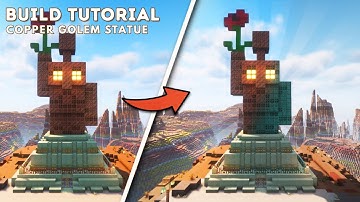 Copper Golem Statue Minecraft Tutorial | How to Build a Temple and Interior