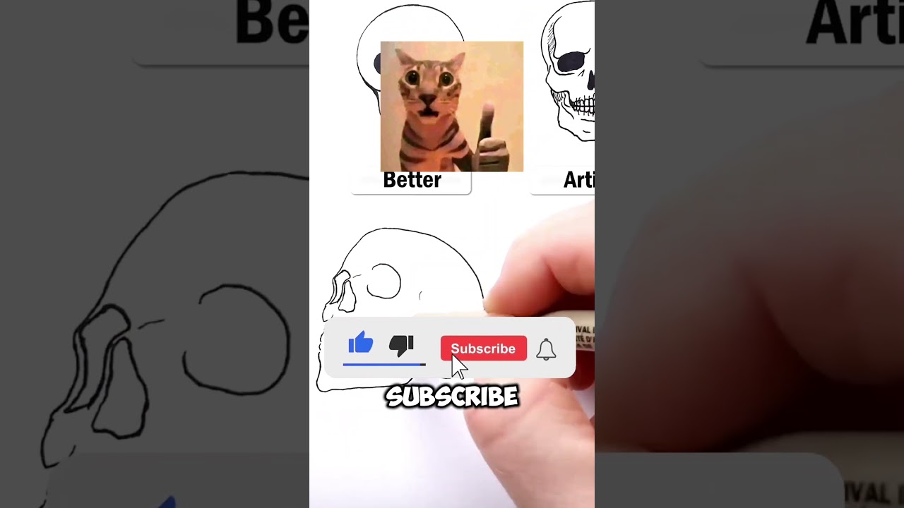 How to draw a skull #shorts #memes