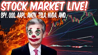 STOCK MARKET LIVE TEST IN MY NEW PLACE!!! SPY. QQQ.