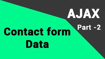 PHP & Ajax Tutorial | Contact us Form Data Ajax