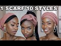 10 quick and easy ways to style 1 headscarf  headwrap  turban with knotless braids