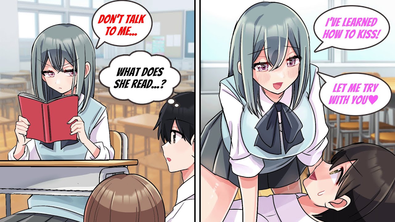 A diligent Queen Bee always reads difficult books to understand but...［Manga dub］［RomCom］