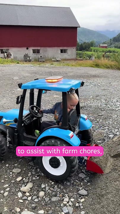 Little Boy Loves Driving His Tractor 💕🚜