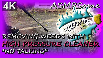 ASMR ~ 😴 super satisfying 😴 ~ remove weeds with high pressure cleaner *no talking* ~ 4K