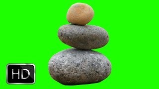 balanced stones in green screen free stock footage