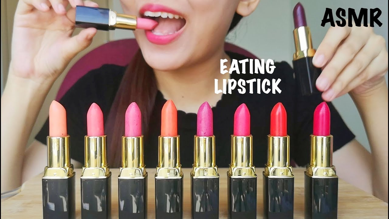 Eating Edible LIPSTICKS No Talking ASMR Eating Sound Eating YouTube