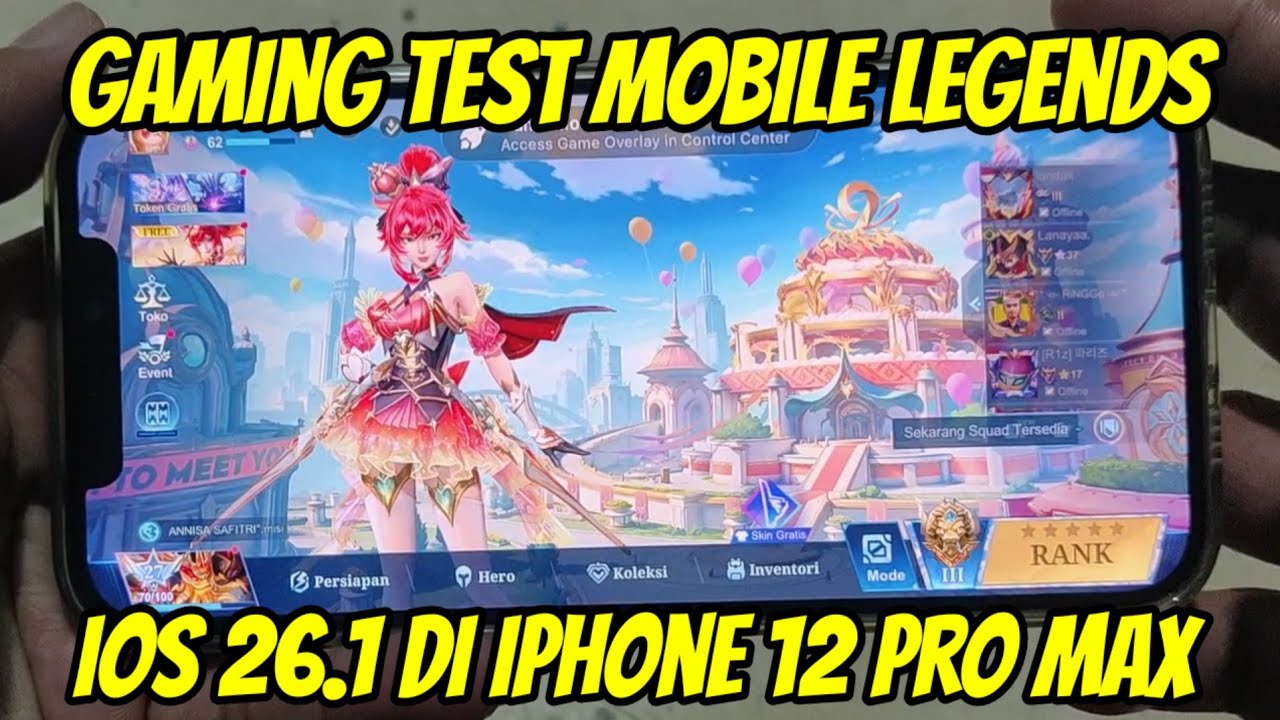 Mobile Legends Ios Gaming Test Mobile Legends iOS 26.1 iPhone 12 Pro Max #ios #ios26 # ...