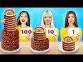 100 Layers of Food Challenge | Eating Sweets & Snacks for 24 HRS | Food War by RATATA