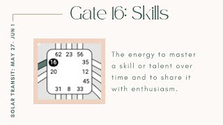 Human Design Solar Transit - Gate 16: Skills