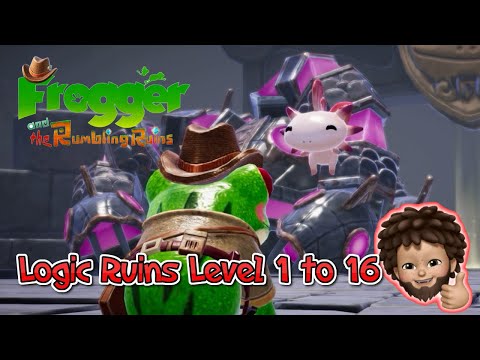 Frogger and the Rumbling Ruins - Logic Ruins Level 1 to 16 Walkthrough Clear Perfect