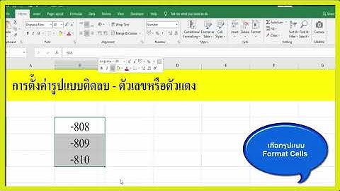 เครื่องหมายลบหน้าตัวเลข หรือทำเป็นสีแดง Excel