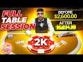 2600 deposit vs full table bets on vip blackjack crazy session