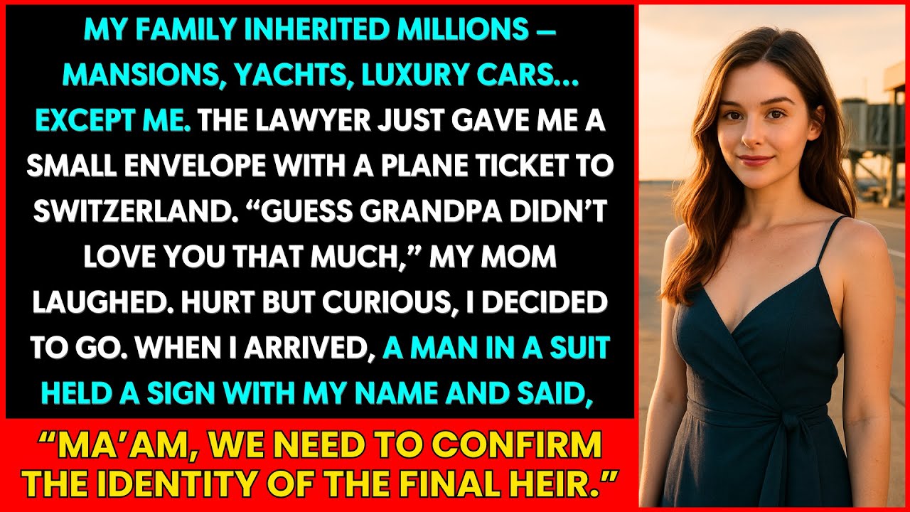 My Family Inherited Millions — Except Me, But All I Got Was A Plane Ticket To Switzerland. So I...